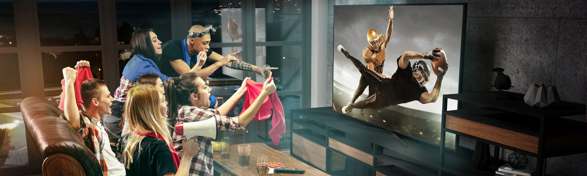 IPTV service running on Smart TV, tablet, and mobile phone simultaneously.